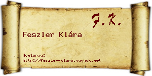 Feszler Klára névjegykártya