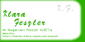 klara feszler business card